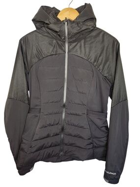 Lululemon Down For It All Hooded Jacket Black Size 10 Lightweight Puffer